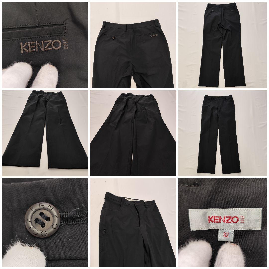 90s KENZO GOLF ケンゾー ゴルフ 刺繍ロゴ ゴルフ スラックス 黒