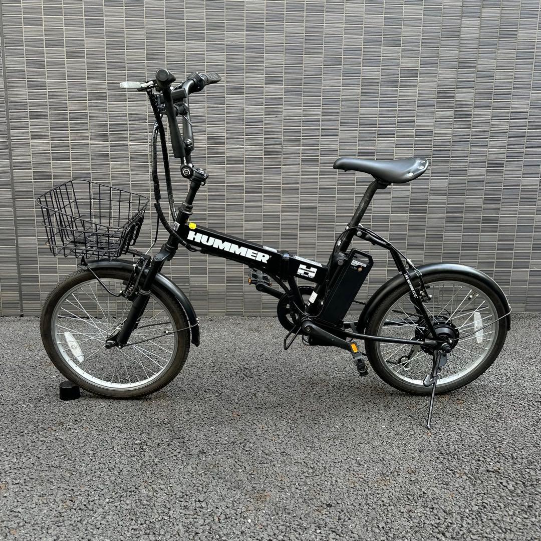 最終価格HUMMER 電動アシスト自転車 ブラック 前カゴ付き　モーター不良