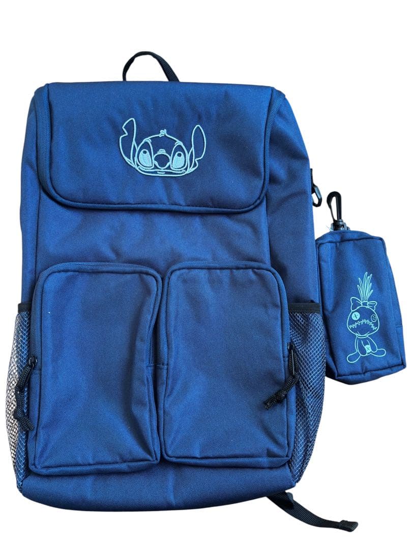 【新品】スティッチ スクエア リュック サック ネイビー ディズニー