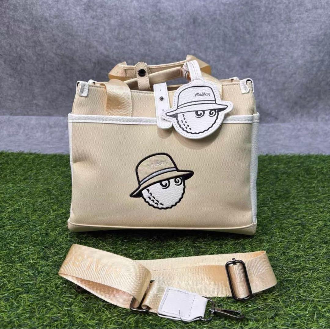 カートバッグ　ベージュ　マルボンゴルフ MALBON GOLF グリーン