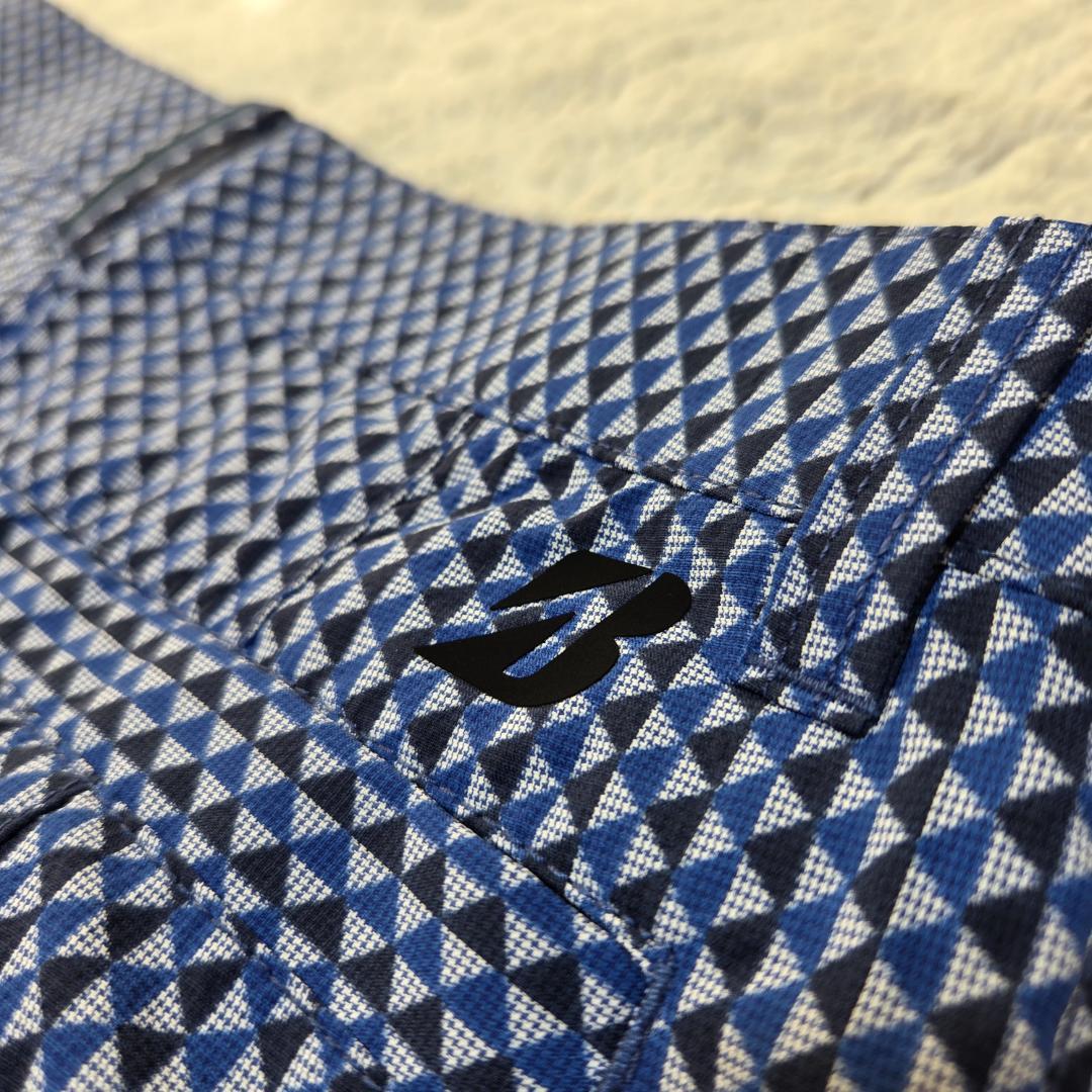 ブリヂストン　ゴルフ　パンツ　ストレッチ　３D立体　UVカット　tourB　青