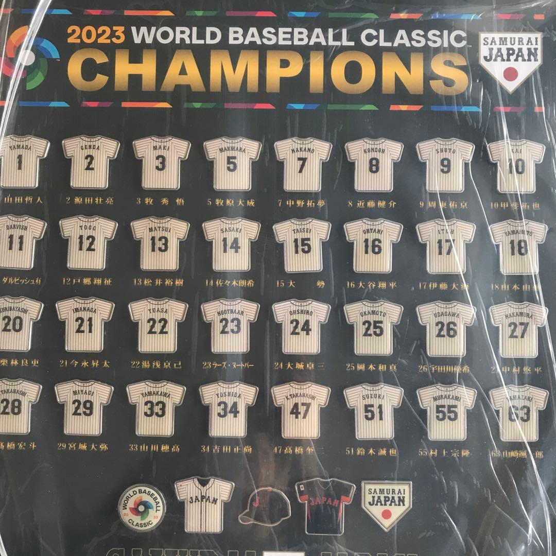 2023年WBC 優勝特別記念　侍ジャパン　選手背番号ピンバッジセット