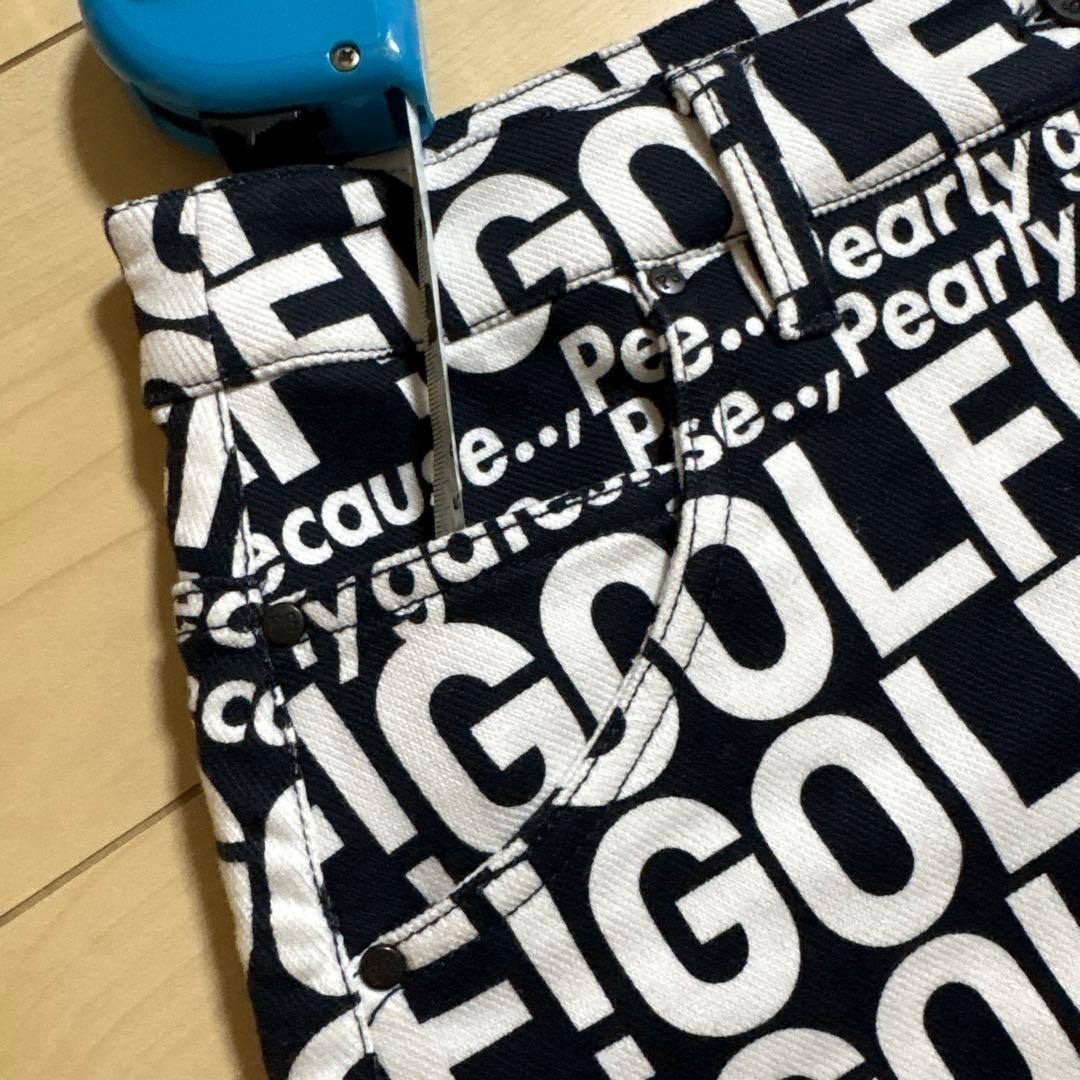 PEARLY GATES ロゴプリントスカート 黒✖️白　0 オマケ付き