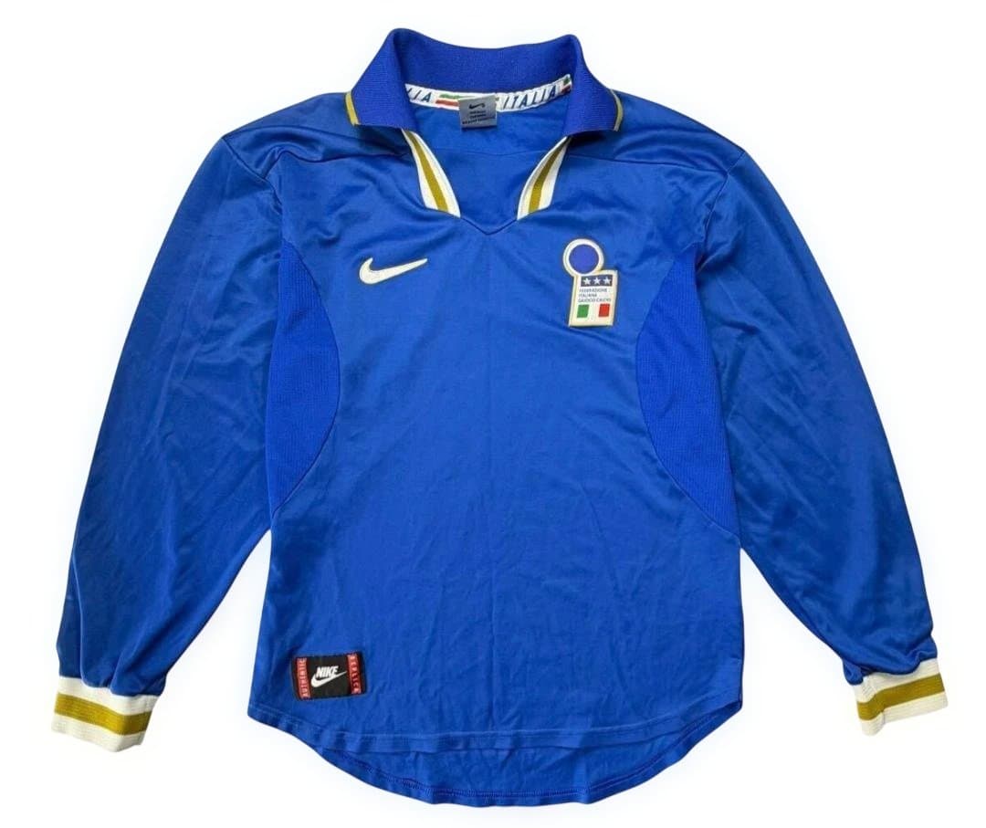 96年 NIKE ナイキ サッカー イタリア代表 ホーム 長袖 ユニフォーム M