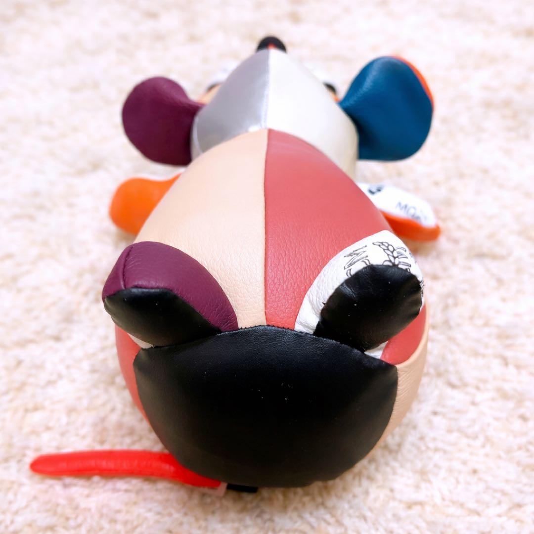【希少】エムシーエム（MCM）　ヴィセトス ロゴ　ネズミ　ぬいぐるみ　レザー