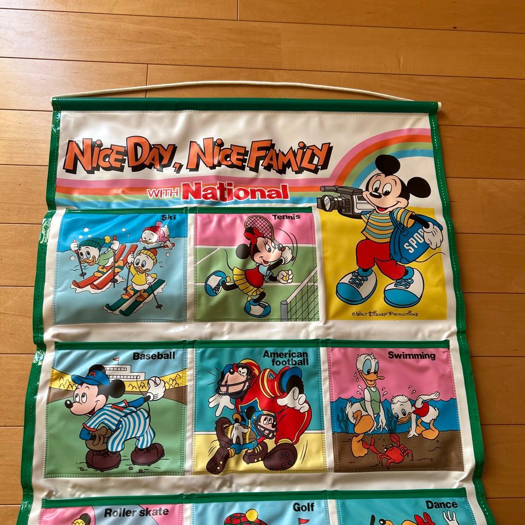 ディズニー　ナショナル　タペストリー　ウォールポケット収納　 ノベルティ　レトロ