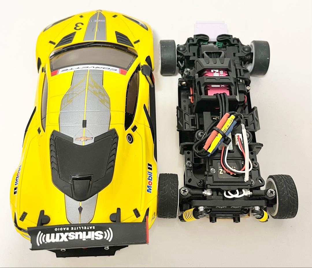 京商　シボレー コルベット C8.R イエロー シャーシ セット ミニッツ
