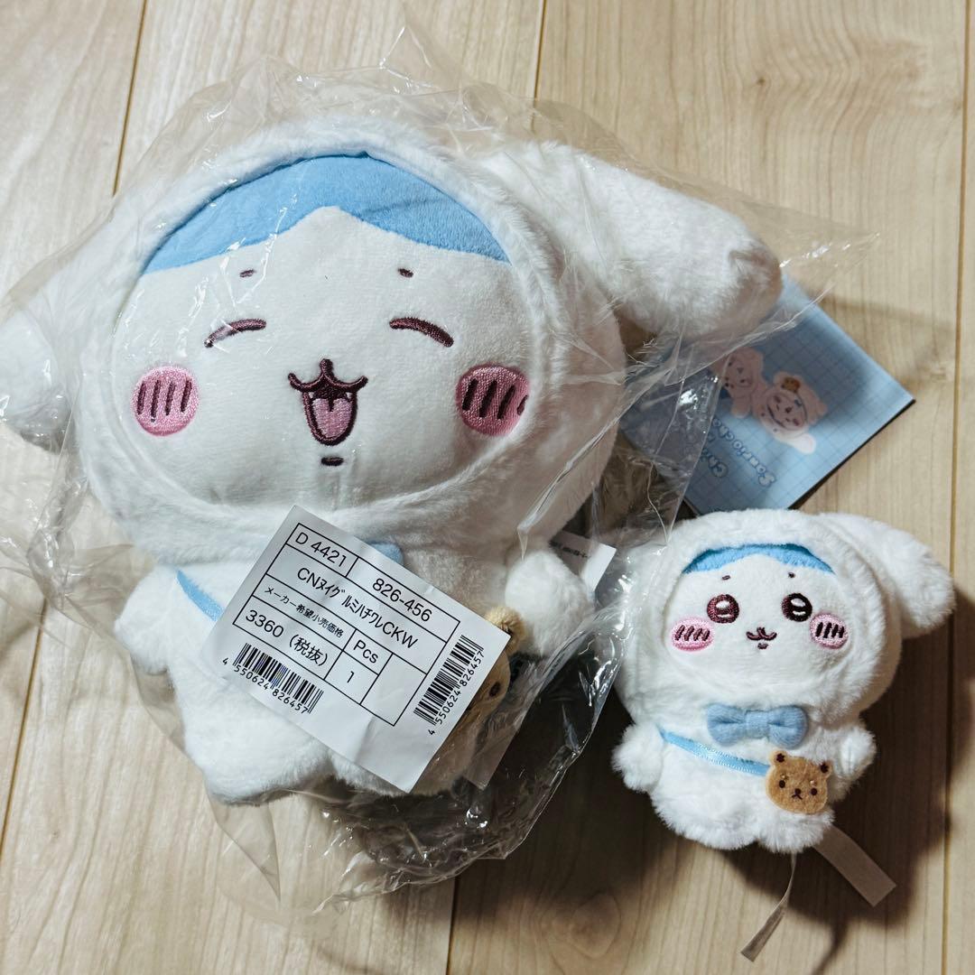 ちいかわ サンリオ マスコットホルダー ぬいぐるみ ハチワレ シナモン