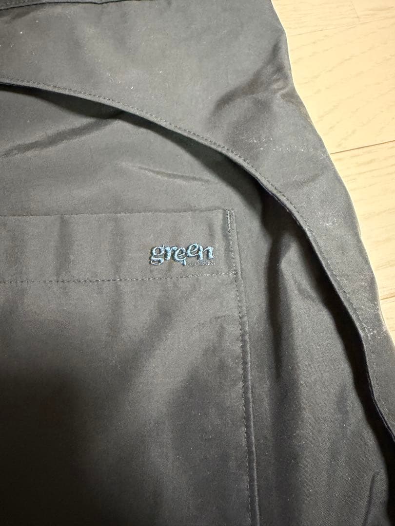 グリーンクロージング　ビブパンツ　Sサイズ　オリーブ　greenclothing