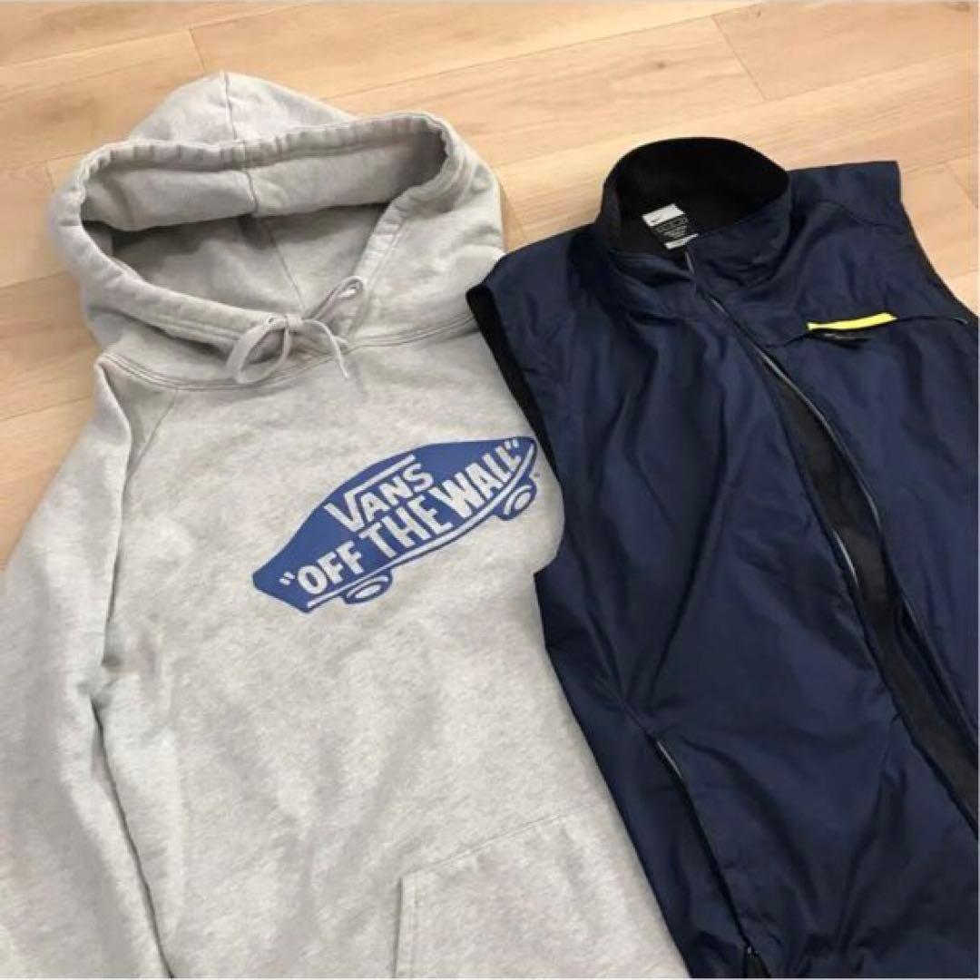 【セットアップ】NIKE スポーツ ベスト + VANS スウェット パーカーM