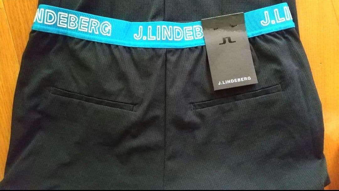 J.LINDEBERG レディース ゴルフウェア ウエストロゴパンツ ブラック