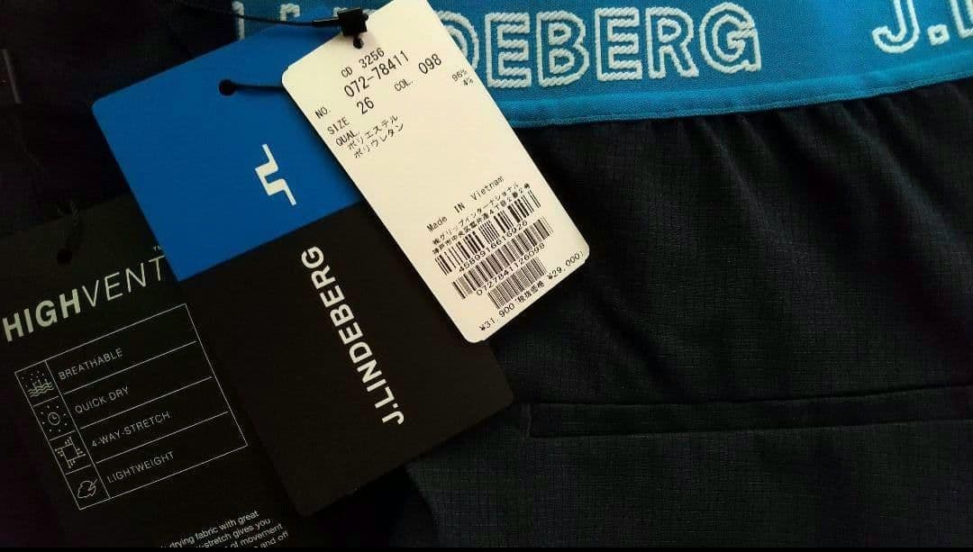 J.LINDEBERG レディース ゴルフウェア ウエストロゴパンツ ブラック