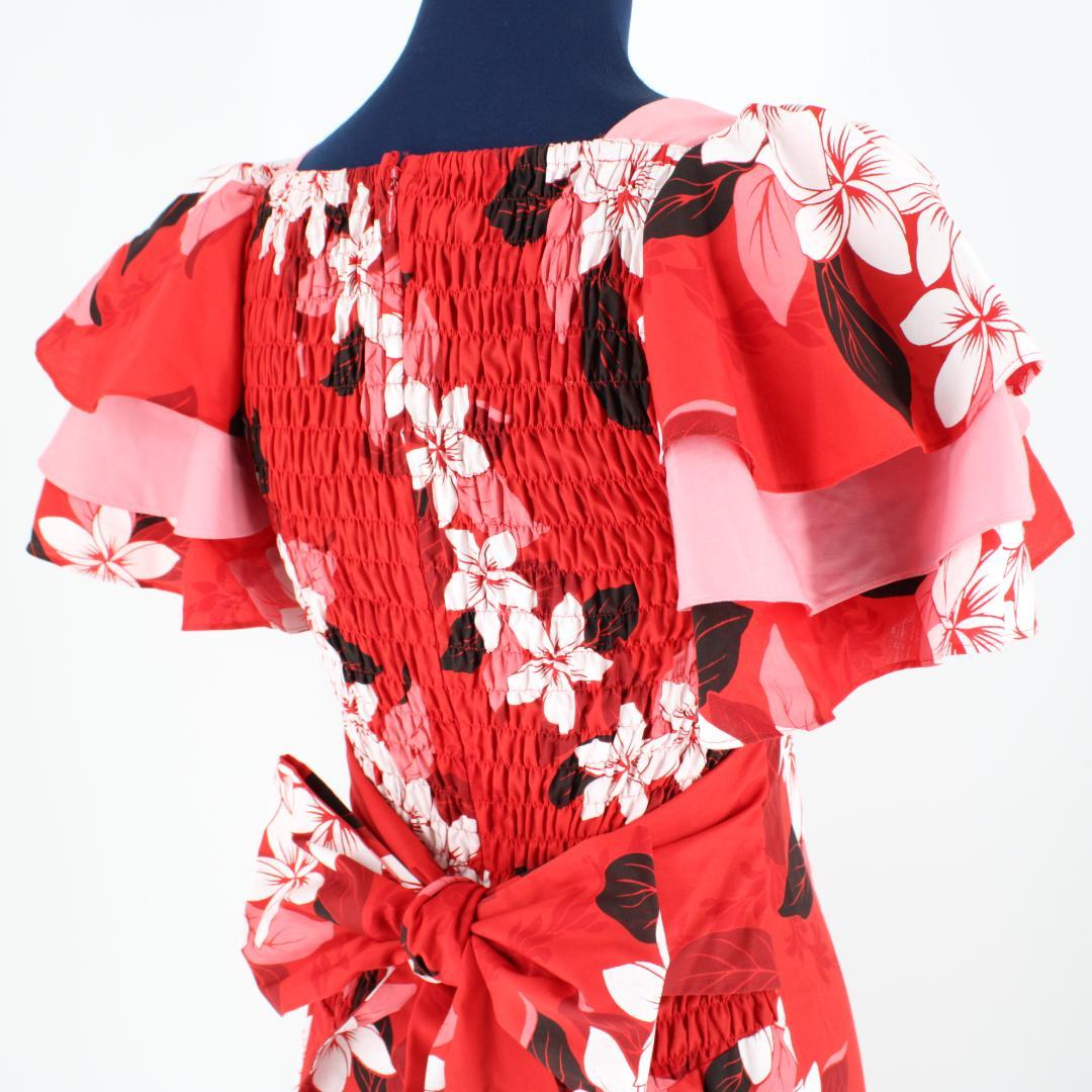 【日本製 フラダンス衣装】レッド MermaidLine ワンピース ドレス