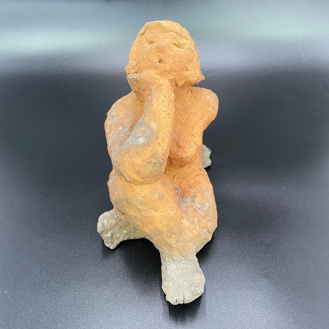二部黎 にべれい 陶彫作品 女性像 置物 北海道小樽出身 彫刻家 本郷新師事
