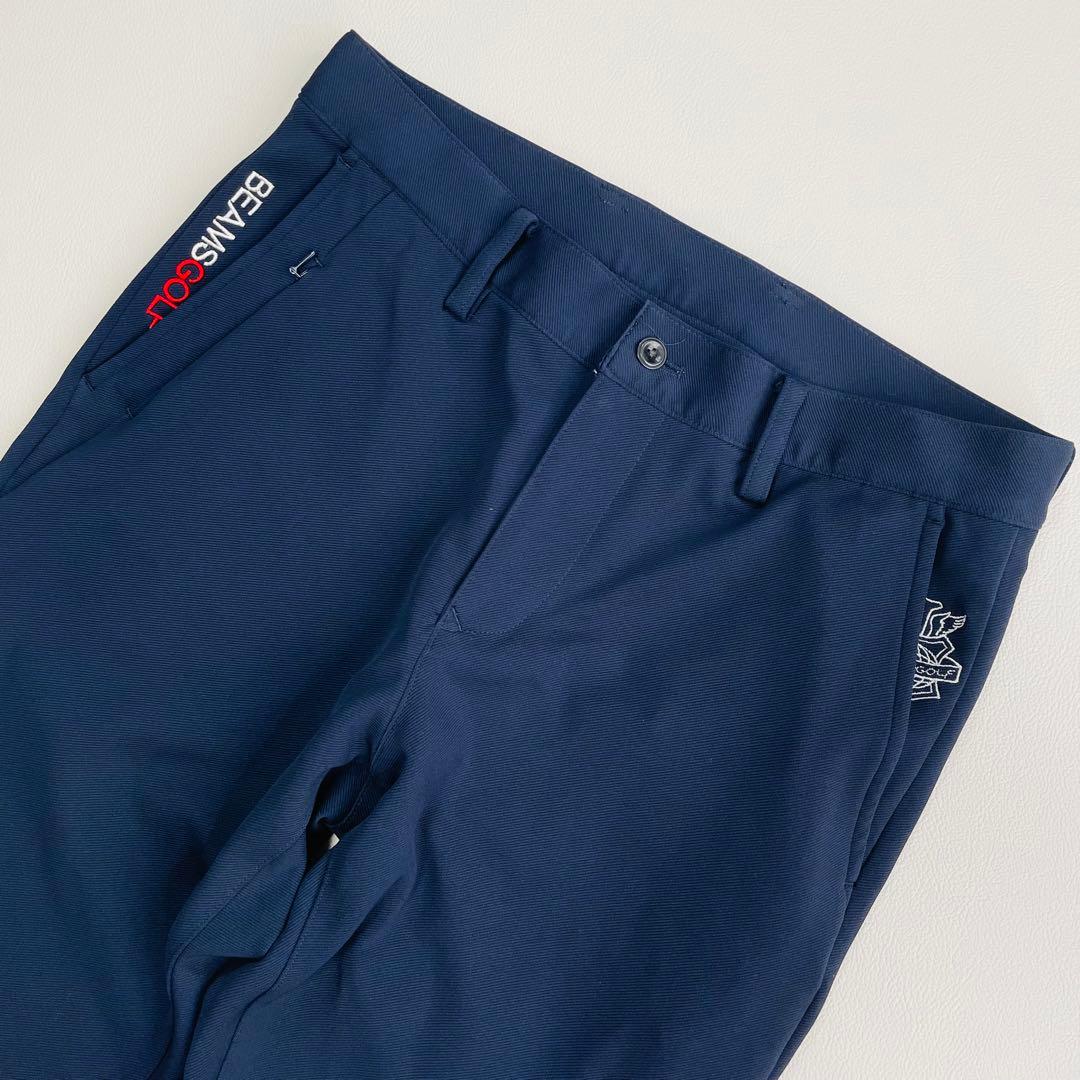 6491【美品】ビームスゴルフ　ロングパンツ　パープルレーベル　ネイビー