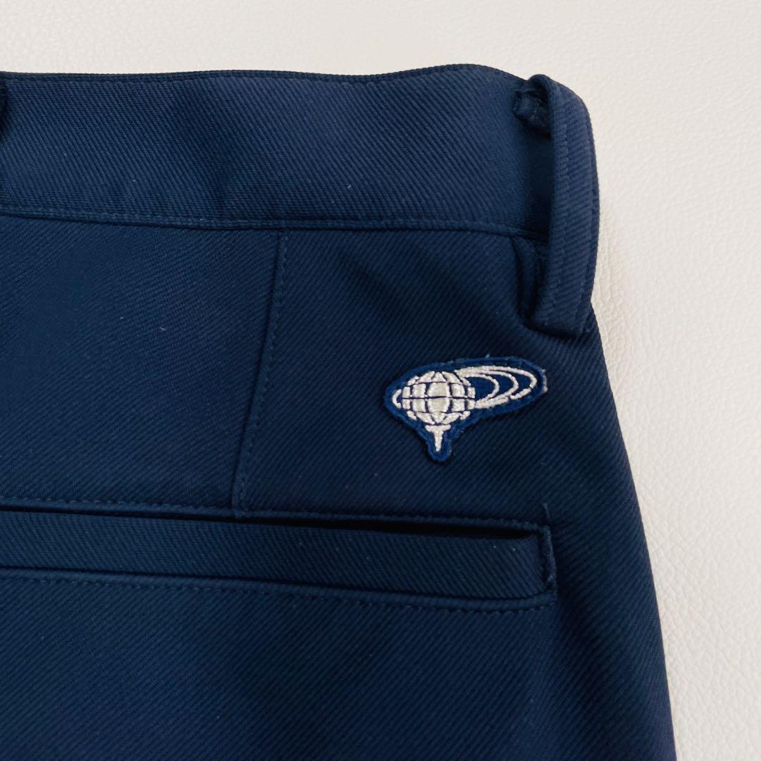 6491【美品】ビームスゴルフ　ロングパンツ　パープルレーベル　ネイビー