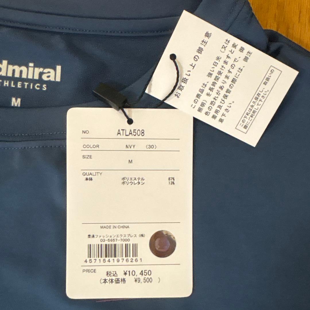 新作 新品 タグ付き Admiralテニスウエア Tシャツ 紺 M