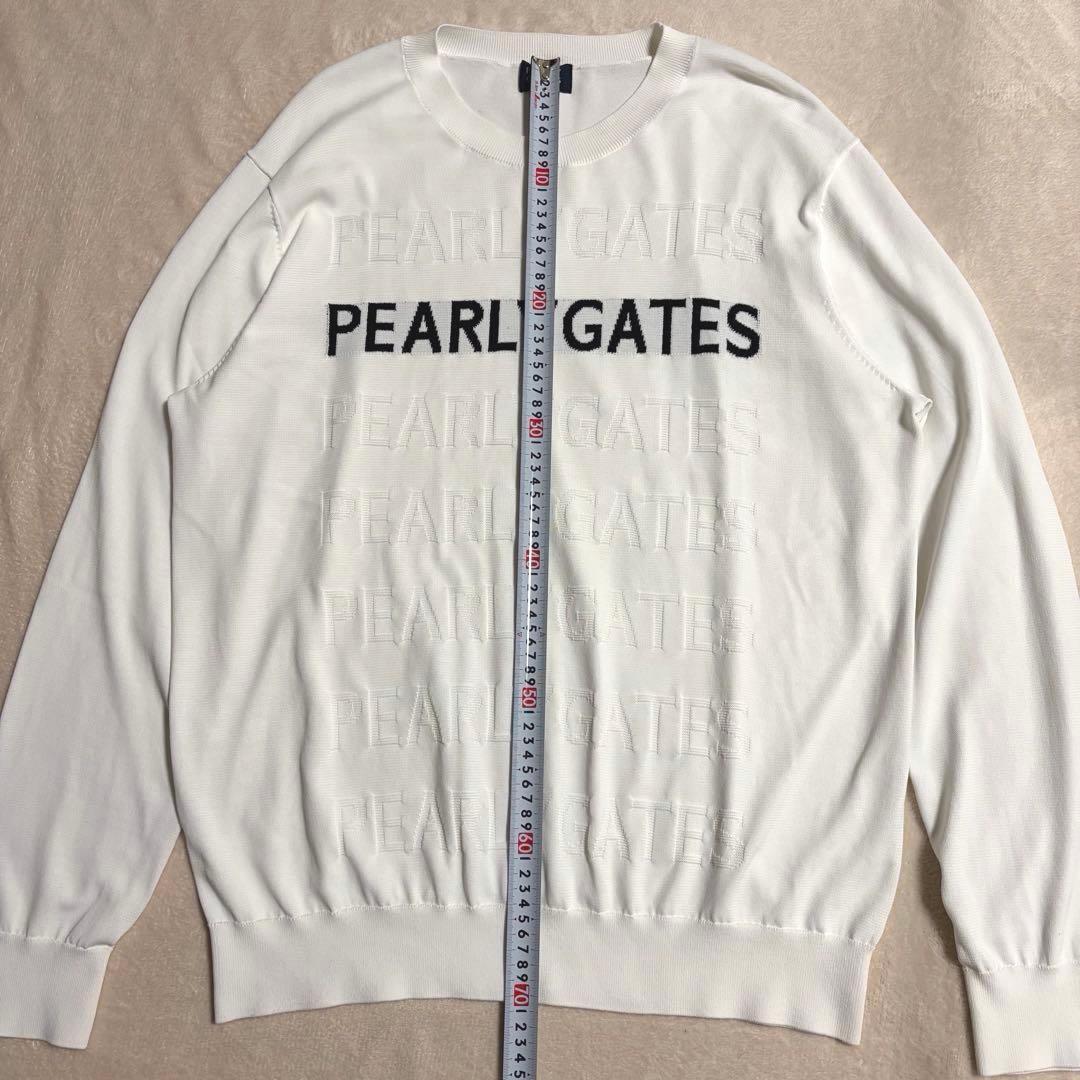 PEARLY GATES 地柄ロゴ クルーネックニットプルオーバー 7薄手ニット