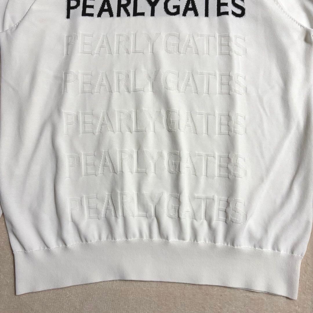 PEARLY GATES 地柄ロゴ クルーネックニットプルオーバー 7薄手ニット