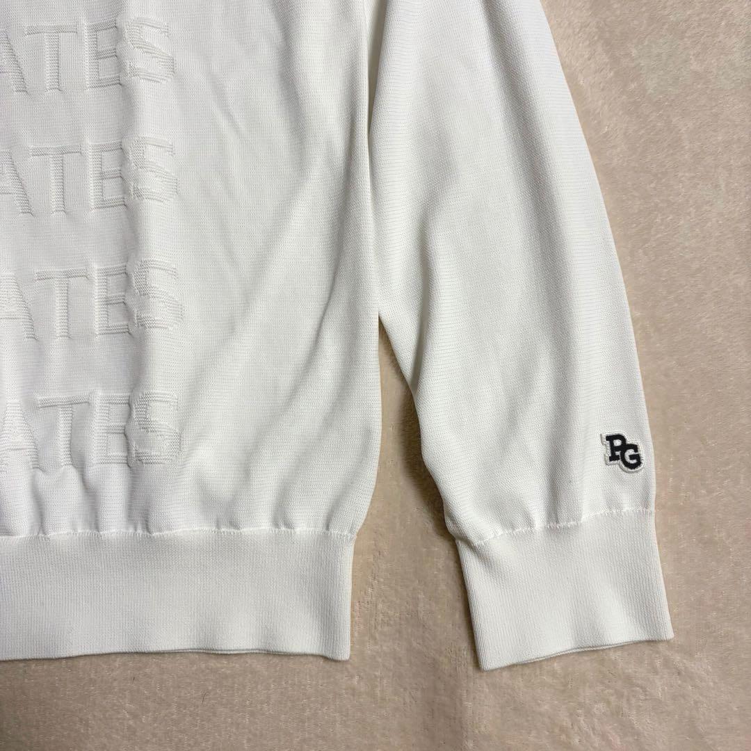 PEARLY GATES 地柄ロゴ クルーネックニットプルオーバー 7薄手ニット