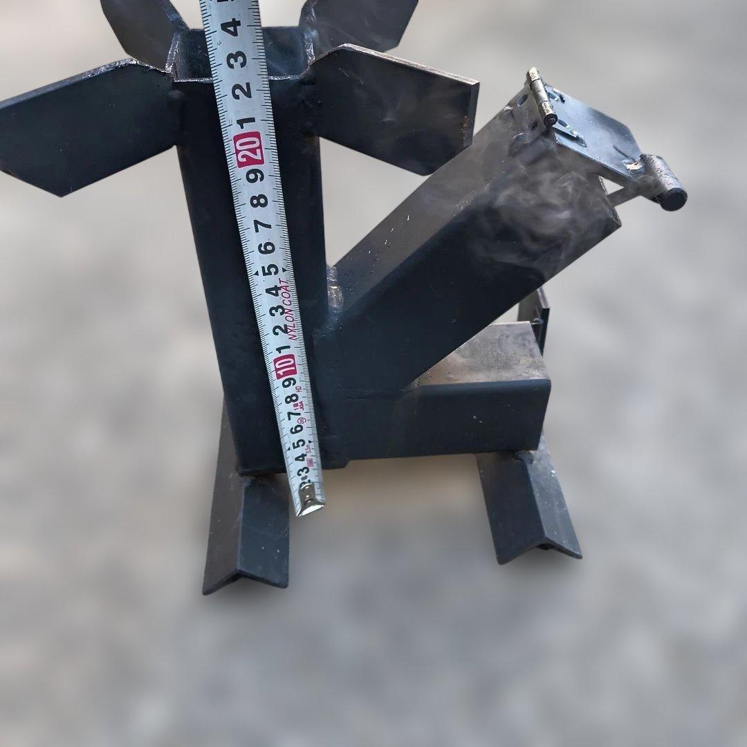 ロケットストーブ　ハンドメイド品　ブッシュクラフト　キャンプ