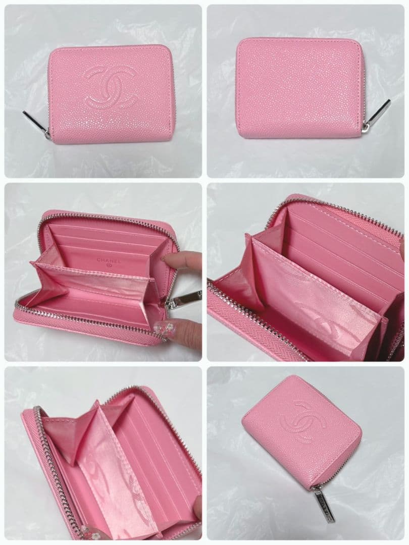 CHANELノベルティ ケースピンクシルバー金具新品