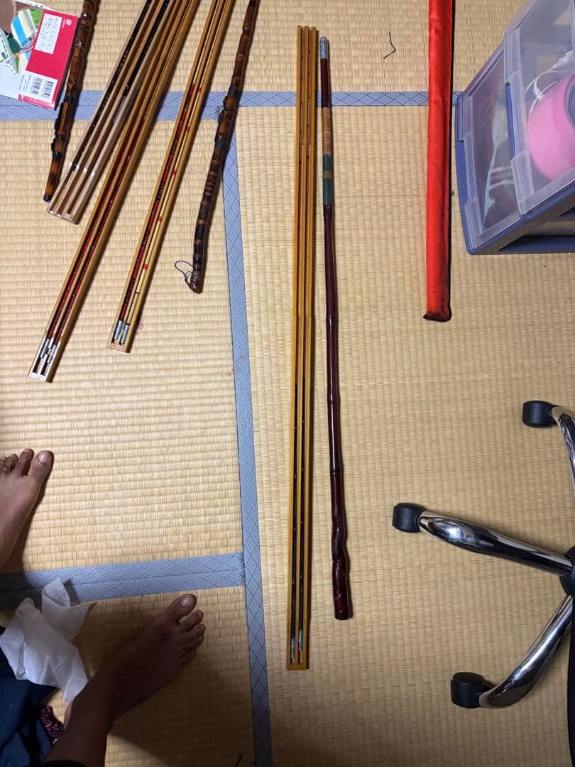 篳篥(ひちりき) 竹製 茶色と金色のストライプ 交渉可能