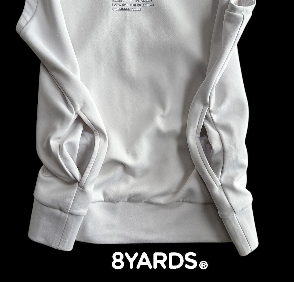 8YARDS ハチヤーズ ストレッチとろみ素材 フードパーカーベストＬ