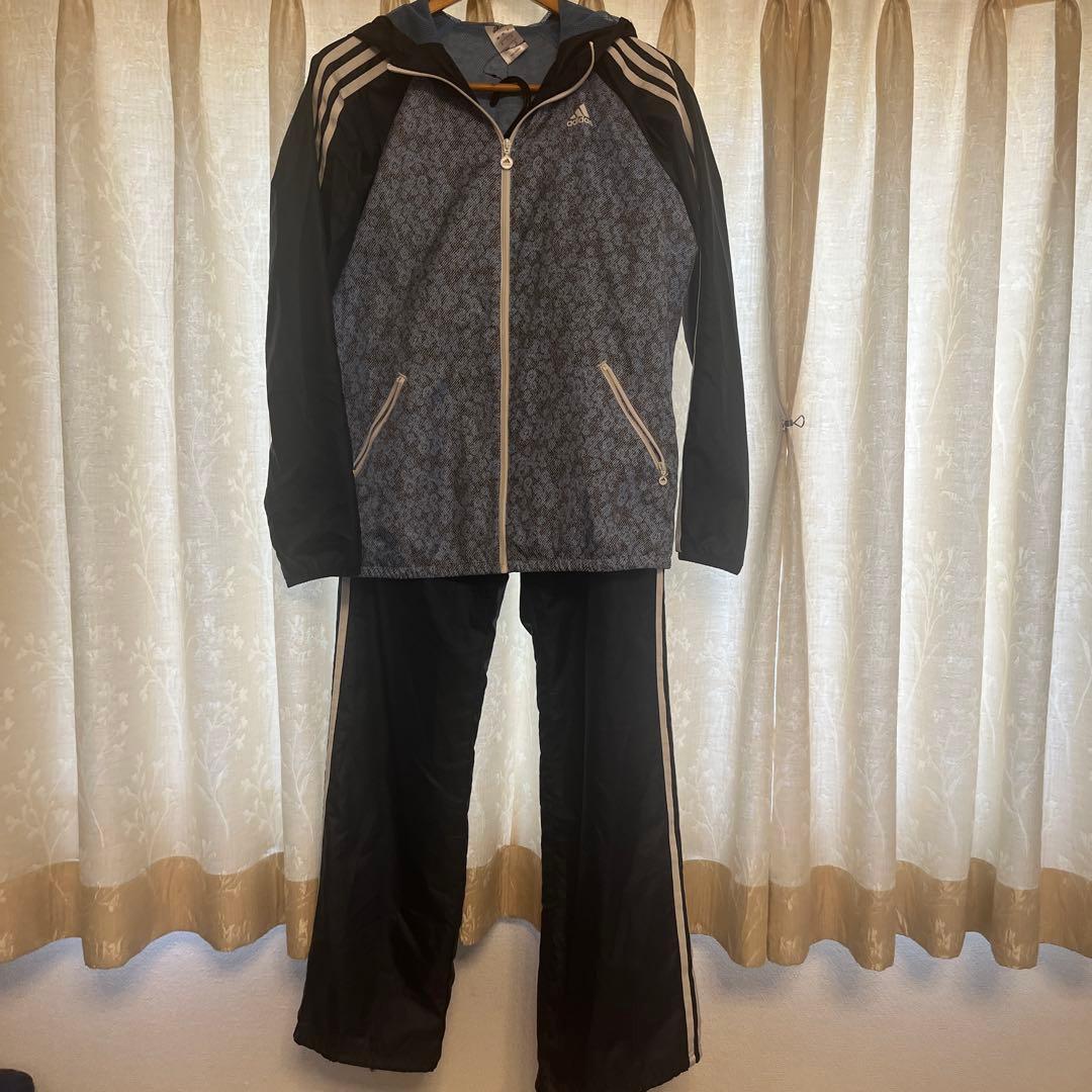 adidas レディース　フルジップ ウィンドブレーカー Lサイズ上下