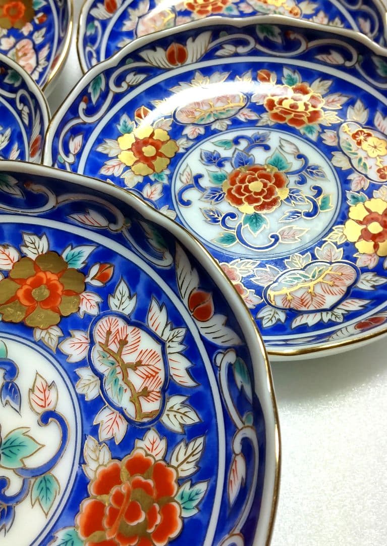 新品-有田焼　古伊万里白峯窯　和皿5枚セット