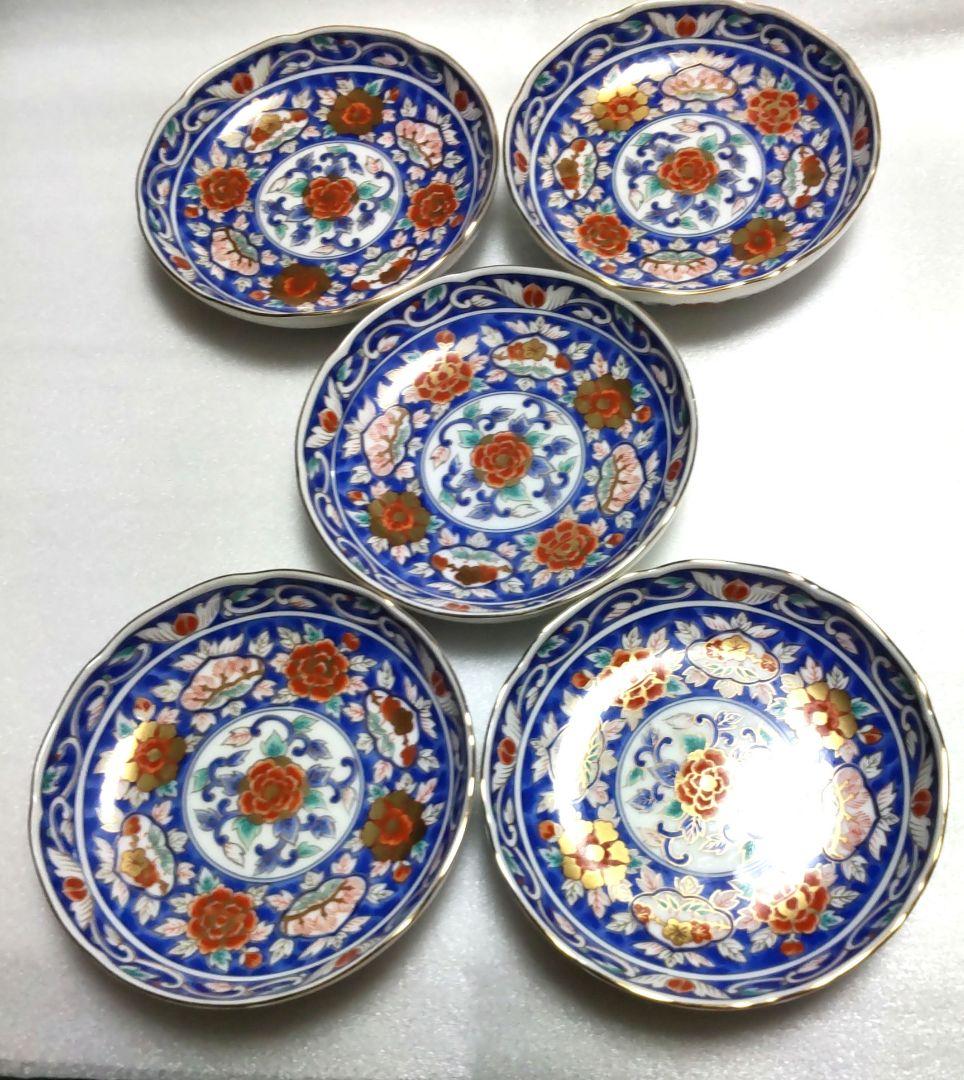 新品-有田焼　古伊万里白峯窯　和皿5枚セット