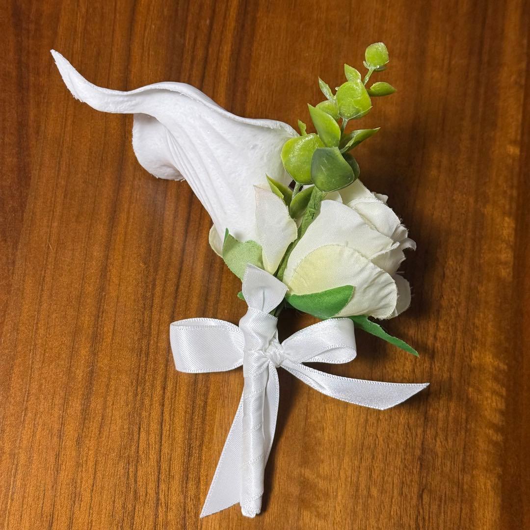 ブーケ　ブートニア　セット　アーティフィシャルフラワー 結婚式　ウェディング