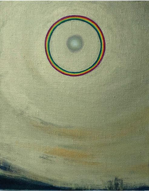 油絵 菅家令子 絵 絵画インテリア額付(薄青緑) F3-G92023風景祈り希望