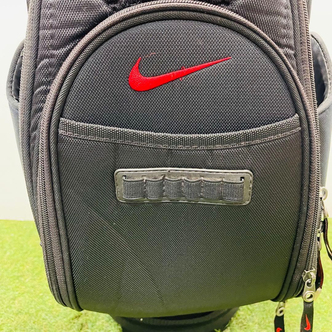 NIKE キャディバッグ ブラック/レッド ゴルフ 黒色