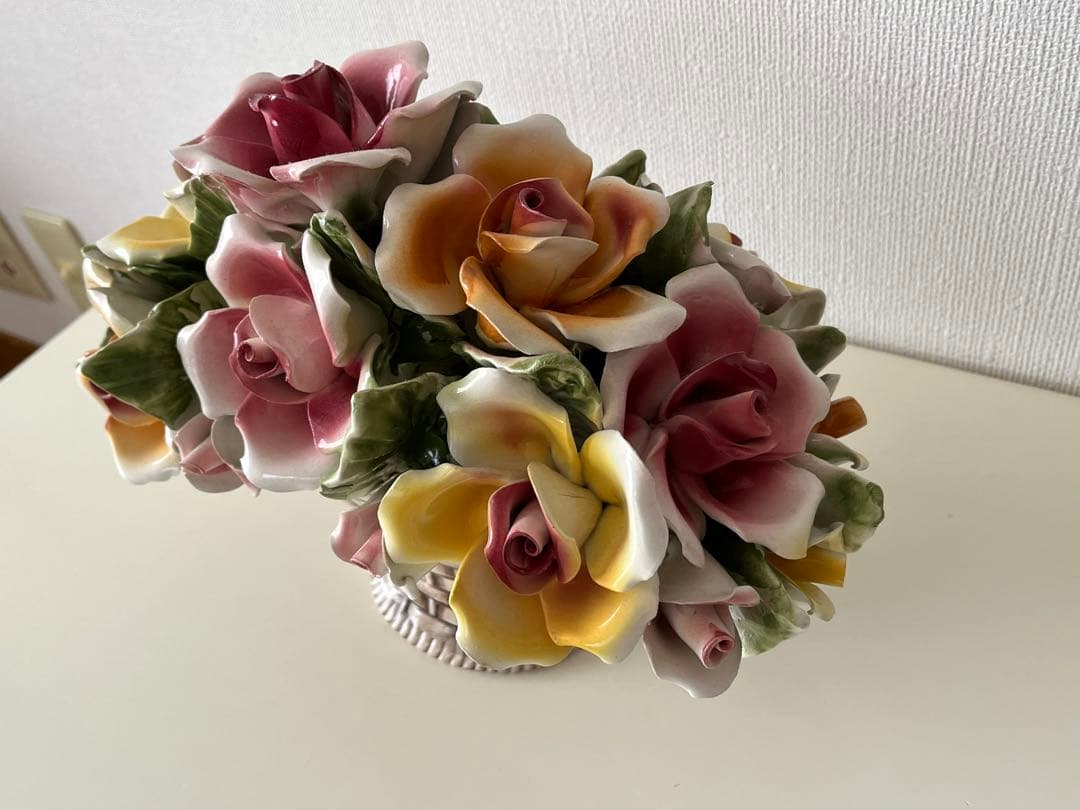 リーガルバッサーノ イタリア製 花籠 西洋陶器 アンティーク　陶花