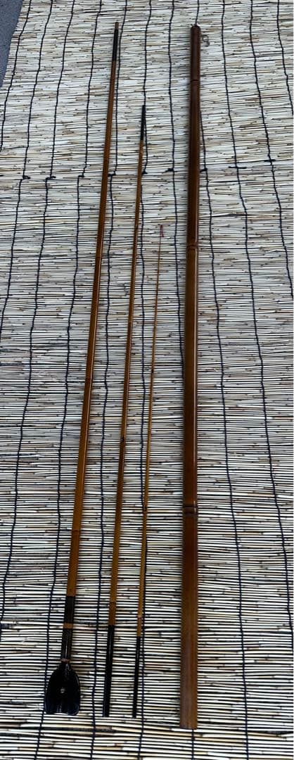 竿治作 ボラ竿(キス竿)金梨地塗り口巻 1本仕舞 3本継11尺6寸 349cm