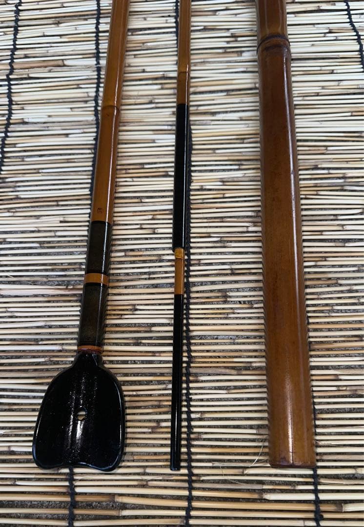 竿治作 ボラ竿(キス竿)金梨地塗り口巻 1本仕舞 3本継11尺6寸 349cm
