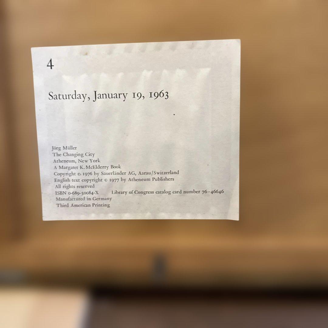 ヨルグミュラー 都市風景 雪景色 アートポスター 額入り 1963 ヴィンテージ