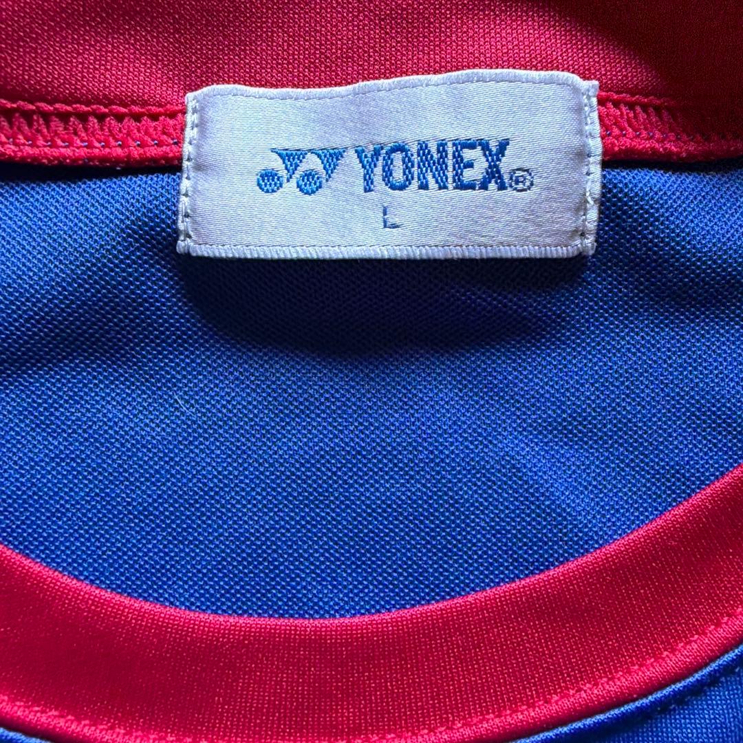 YONEX タンクトップ Lサイズ 青/赤 幾何学模様リーチョンウェイ