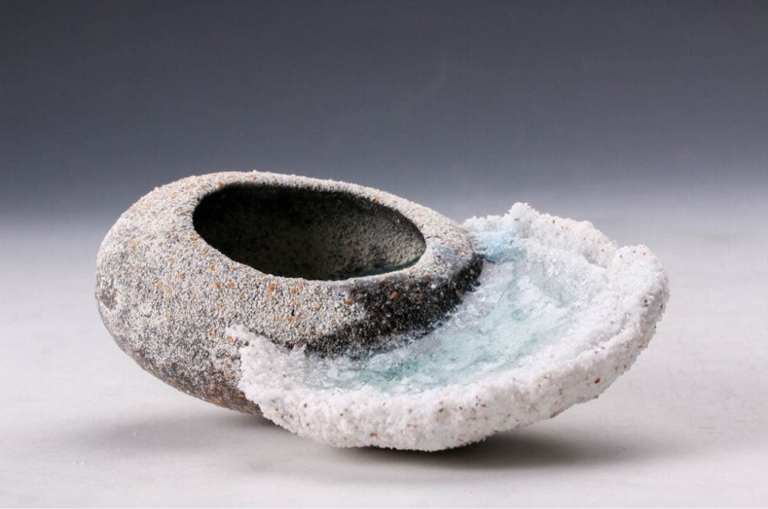 石山哲也作　『水面晶』　現代陶芸　現代アート