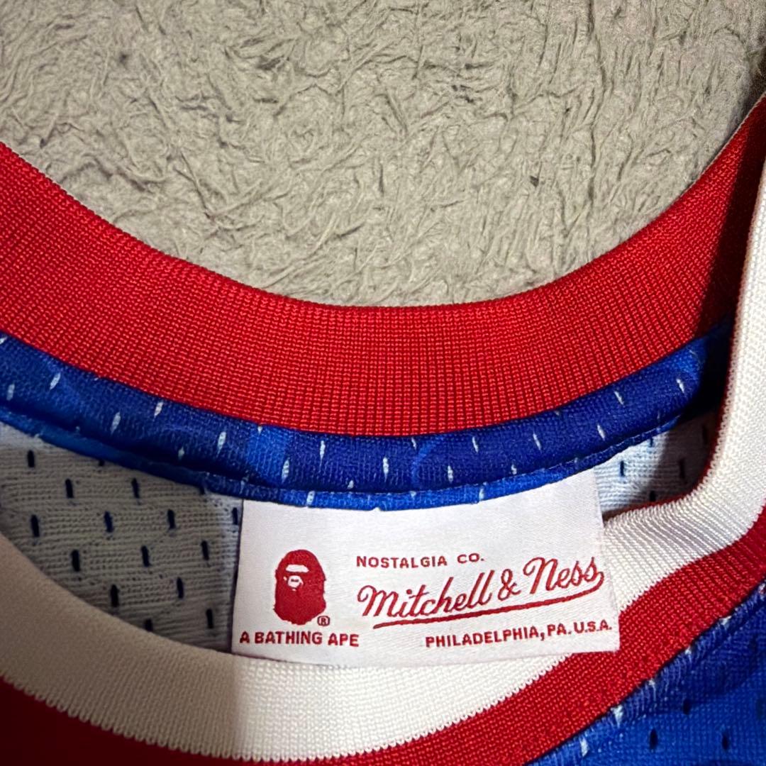 BAPE APE Mitchell & Ness NETS ゲームシャツ　迷彩