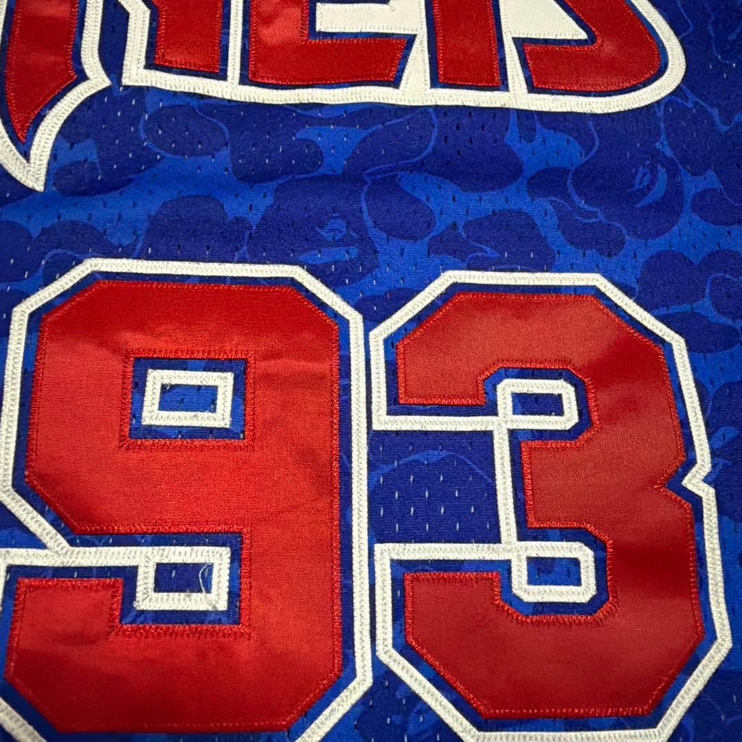 BAPE APE Mitchell & Ness NETS ゲームシャツ　迷彩
