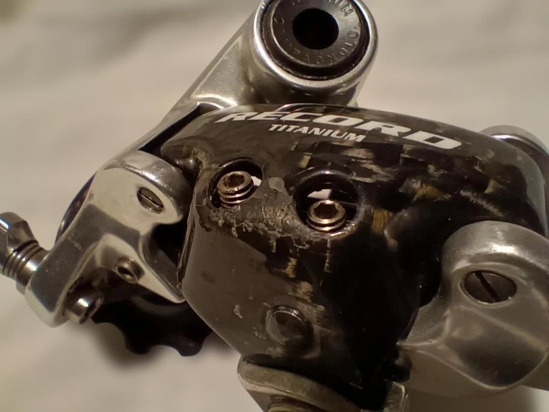 【美品】カンパニョーロ レコード 10s リアディレイラー TITANIUM