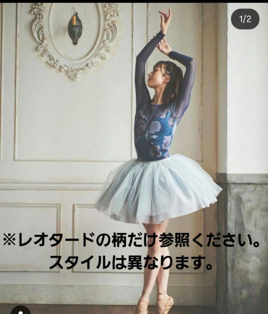 スティナ stina 花柄 長袖レオタード Mサイズ 黒メッシュ ★美品★