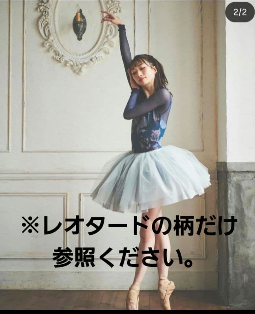 スティナ stina 花柄 長袖レオタード Mサイズ 黒メッシュ ★美品★