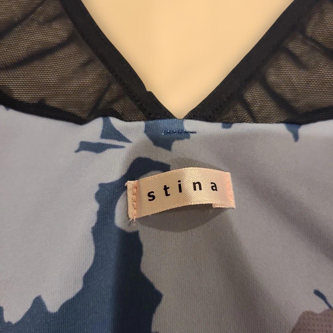 スティナ stina 花柄 長袖レオタード Mサイズ 黒メッシュ ★美品★