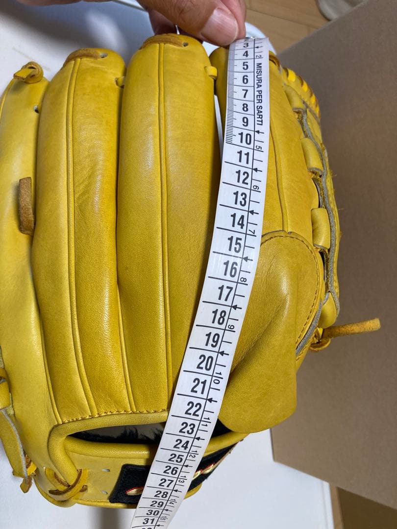 M 硬式野球グローブ イエロー ボール付き
