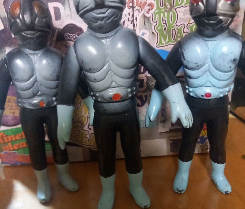 仮面ライダー ソフビ✨当時物✨３体セット✨ヴィンテージソフビ✨７０年代 ソフビ✨