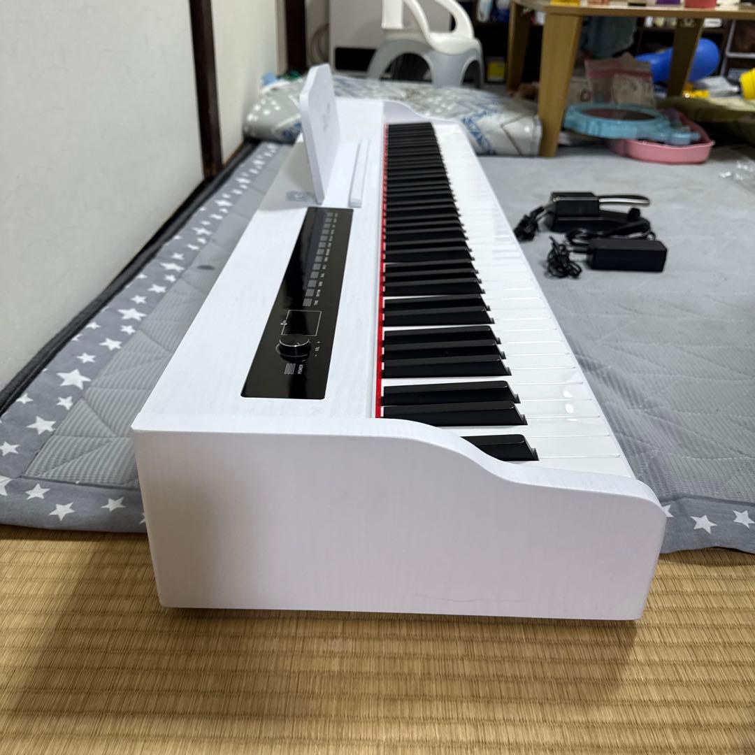 kimfbay 電子ピアノ　88鍵盤　白　ペダル付き　BL-580