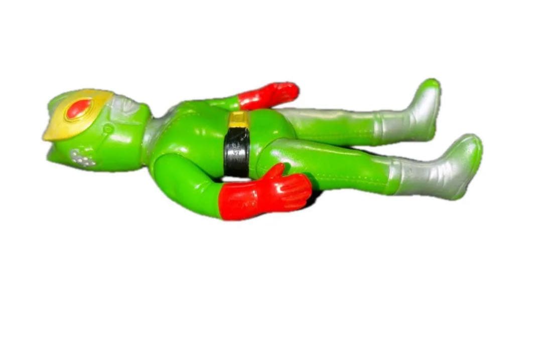 【良品】当時物 サンダーマスク ポピー製 ソフビ 約15cm 昭和レトロ